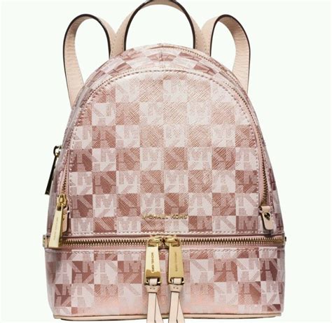 michael kors rhea backpack rose gold